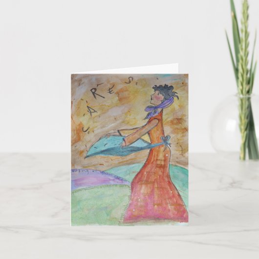 Het gietende wenskaart van Zorgen Kaart (Voorkant)