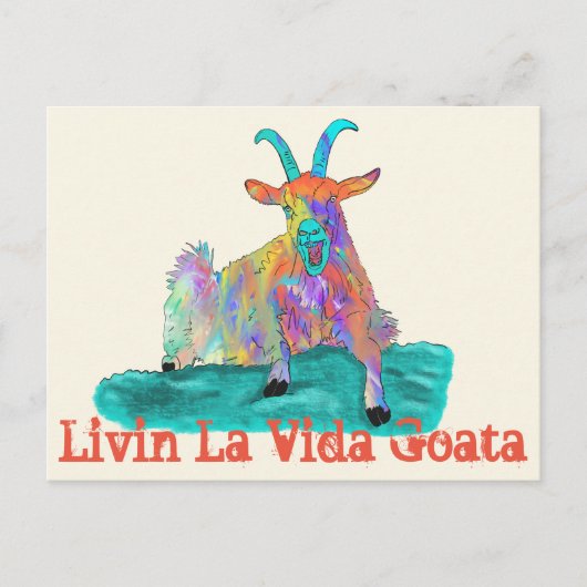 Het Gillen van La Vida Goata van Livin het Briefkaart (Voorkant)