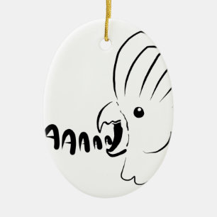 Het gillen vogelkaketoe die birb screeching keramisch ornament
