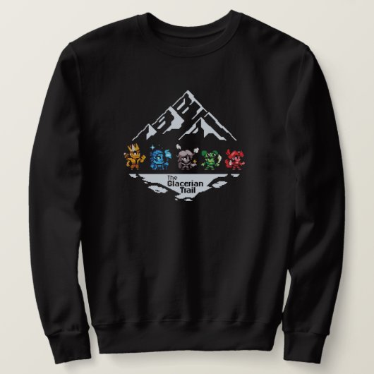 Het Glacerian Trail - Zwart Sweatshirt (Design voorkant)