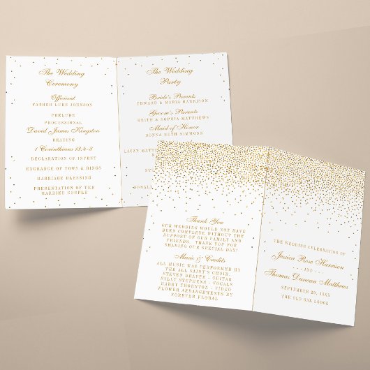 Het  Glam Gold Confetti Wedding Collectie
