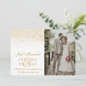 Het  Glam Gold Confetti Wedding Collectie Aankondiging (Staand voorkant)