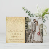 Het  Glam Gold Confetti Wedding Collectie Aankondiging (Staand voorkant)