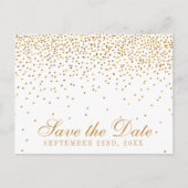 Het  Glam Gold Confetti Wedding Collectie Aankondigingskaart (Voorkant)