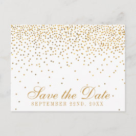 Het  Glam Gold Confetti Wedding Collectie Aankondigingskaart