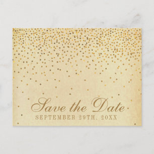 Het  Glam Gold Confetti Wedding Collectie Aankondigingskaart