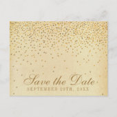 Het  Glam Gold Confetti Wedding Collectie Aankondigingskaart (Voorkant)
