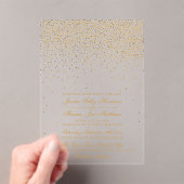 Het  Glam Gold Confetti Wedding Collectie Acryl Uitnodigingen (Insitu (Draagbaar))