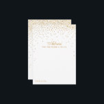 Het  Glam Gold Confetti Wedding Collectie Advieskaart<br><div class="desc">Voeg een glaasje toe aan je bruiloft met deze gouden vertrouwenskaarten. Het eenvoudige maar stijlvolle ontwerp zal uw gasten toestaan om een nota van raad voor u te schrijven om over jaren te houden en te lezen. De formulering is gemakkelijk te personaliseren, zodat deze kaarten snel kunnen worden omgezet in...</div>