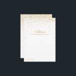 Het  Glam Gold Confetti Wedding Collectie Advieskaart<br><div class="desc">Voeg een glaasje toe aan je bruiloft met deze gouden vertrouwenskaarten. Het eenvoudige maar stijlvolle ontwerp zal uw gasten toestaan om een nota van raad voor u te schrijven om over jaren te houden en te lezen. De formulering is gemakkelijk te personaliseren, zodat deze kaarten snel kunnen worden omgezet in...</div>