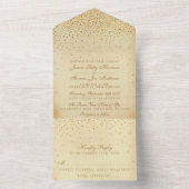 Het Glam Gold Confetti Wedding Collectie All In One Uitnodiging (Binnen)