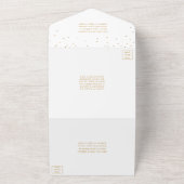 Het Glam Gold Confetti Wedding Collectie All In One Uitnodiging (Buitenkant)