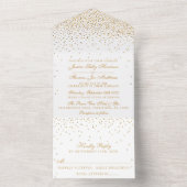 Het Glam Gold Confetti Wedding Collectie All In One Uitnodiging (Binnen)