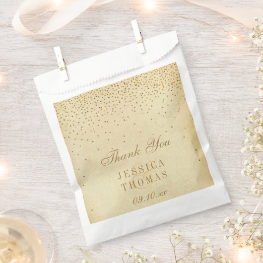 Het  Glam Gold Confetti Wedding Collectie Bedankzakje (Geknipt)