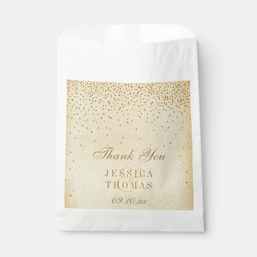 Het  Glam Gold Confetti Wedding Collectie Bedankzakje (Voorkant)