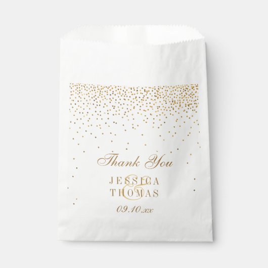 Het  Glam Gold Confetti Wedding Collectie Bedankzakje (Voorkant)