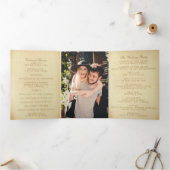 Het  Glam Gold Confetti Wedding Collectie Drieluik Programma (Binnen)