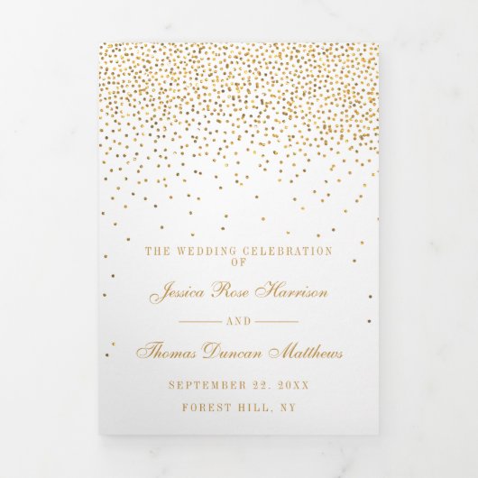 Het  Glam Gold Confetti Wedding Collectie Drieluik Programma (Cover)