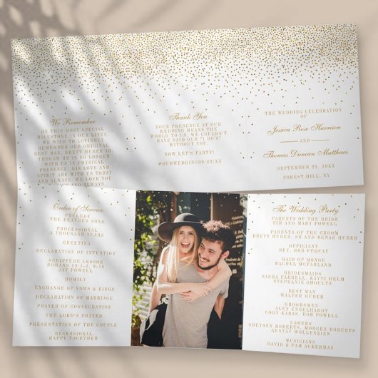 Het  Glam Gold Confetti Wedding Collectie Drieluik Programma
