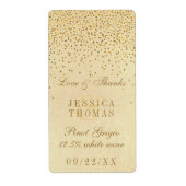 Het  Glam Gold Confetti Wedding Collectie Etiket (Voorkant)
