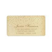 Het Glam Gold Confetti Wedding Collectie Etiket (Voorkant)