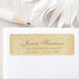 Het Glam Gold Confetti Wedding Collectie Etiket