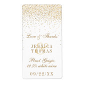 Het  Glam Gold Confetti Wedding Collectie Etiket (Voorkant)