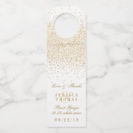 Het  Glam Gold Confetti Wedding Collectie Flessenhanger