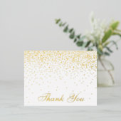 Het  Glam Gold Confetti Wedding Collectie Folie Uitnodiging Briefkaart (Staand Voorkant)