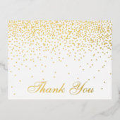Het Glam Gold Confetti Wedding Collectie Folie Uitnodiging Briefkaart (Voorkant)