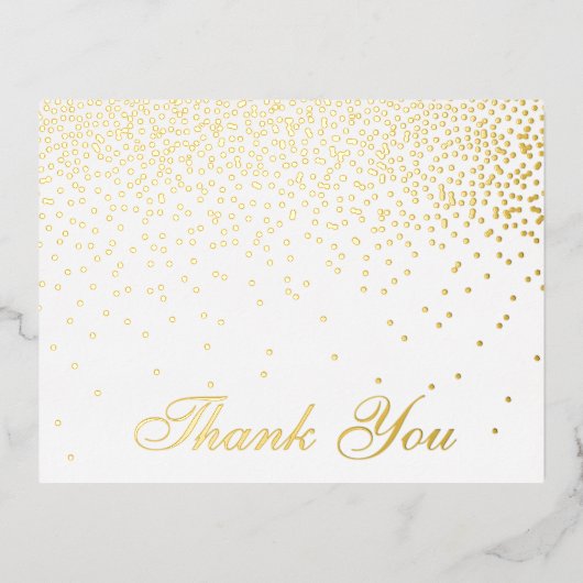 Het  Glam Gold Confetti Wedding Collectie Folie Uitnodiging Briefkaart (Voorkant)