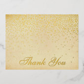 Het  Glam Gold Confetti Wedding Collectie Folie Uitnodiging Briefkaart (Voorkant)