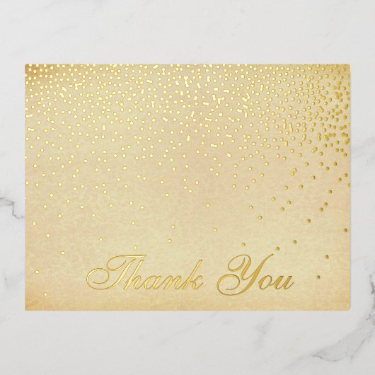 Het  Glam Gold Confetti Wedding Collectie Folie Uitnodiging Briefkaart (Voorkant)
