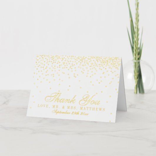 Het Glam Gold Confetti Wedding Collectie Folie Wenskaart (Voorkant)