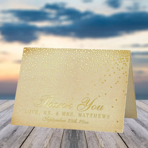 Het  Glam Gold Confetti Wedding Collectie Folie Wenskaart