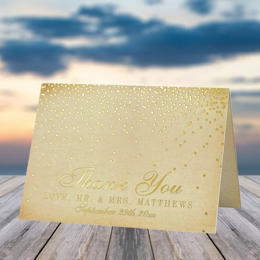 Het  Glam Gold Confetti Wedding Collectie Folie Wenskaart