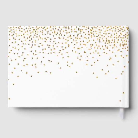 Het  Glam Gold Confetti Wedding Collectie Gastenboek (Achterkant)