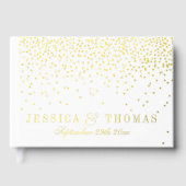 Het  Glam Gold Confetti Wedding Collectie Gastenboek (Voorkant)