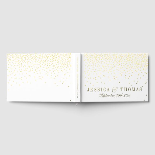Het  Glam Gold Confetti Wedding Collectie Gastenboek (Volledig)