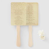 Het  Glam Gold Confetti Wedding Collectie Handwaaier (Voorkant en achterkant)
