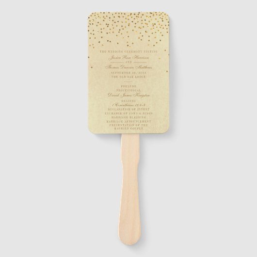 Het  Glam Gold Confetti Wedding Collectie Handwaaier (Voorkant)