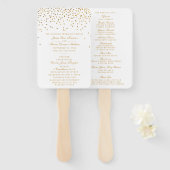 Het  Glam Gold Confetti Wedding Collectie Handwaaier (Voorkant en achterkant)