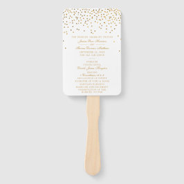 Het  Glam Gold Confetti Wedding Collectie Handwaaier