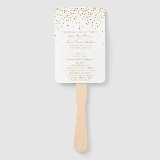 Het  Glam Gold Confetti Wedding Collectie Handwaaier (Voorkant)