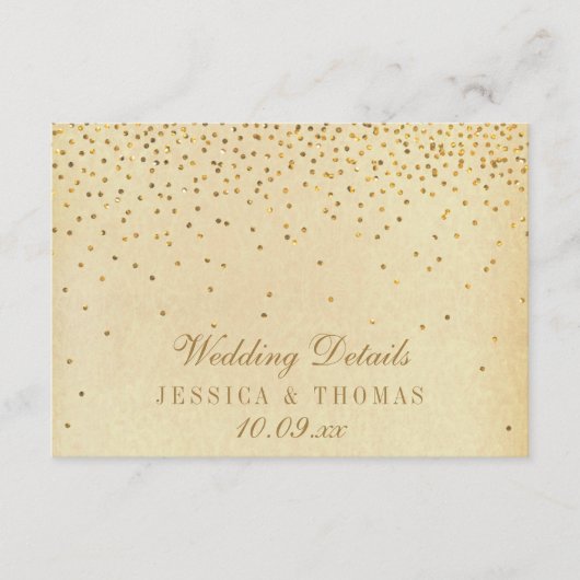 Het  Glam Gold Confetti Wedding Collectie Informatiekaartje (Voorkant)