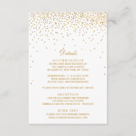 Het  Glam Gold Confetti Wedding Collectie Informatiekaartje