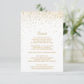 Het  Glam Gold Confetti Wedding Collectie Informatiekaartje (Staand voorkant)