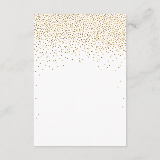 Het  Glam Gold Confetti Wedding Collectie Informatiekaartje (Achterkant)