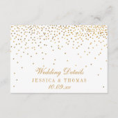 Het  Glam Gold Confetti Wedding Collectie Informatiekaartje (Voorkant)