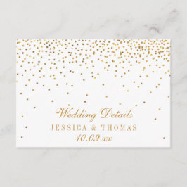 Het  Glam Gold Confetti Wedding Collectie Informatiekaartje